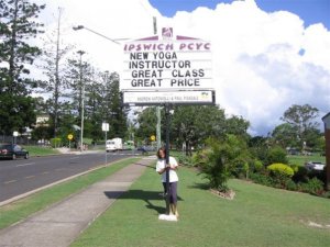 Maria teaches the yoga class at the PCYC.