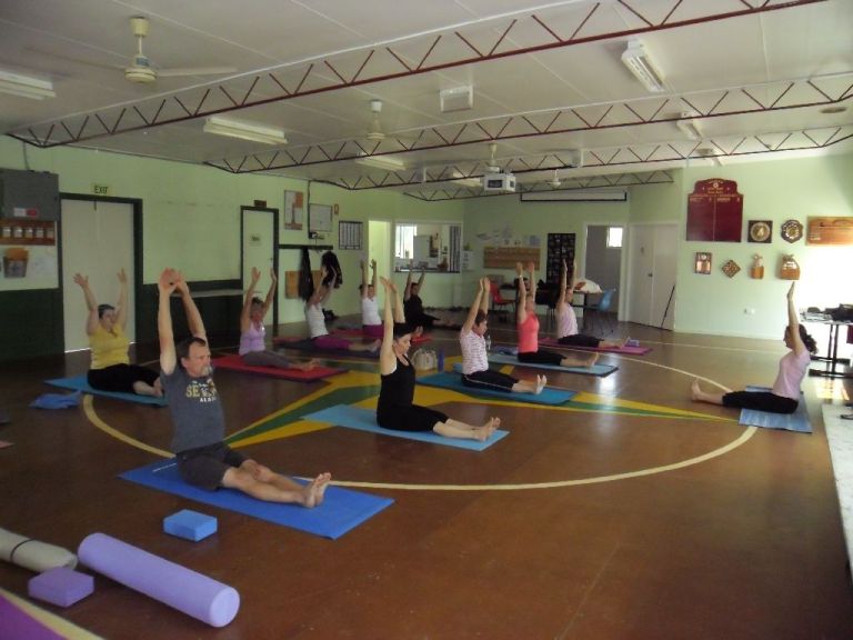 Hatha Yoga class with Maria Steiner at Raceview Scout Hall, Eastern Heights, Ipswich, QLD.