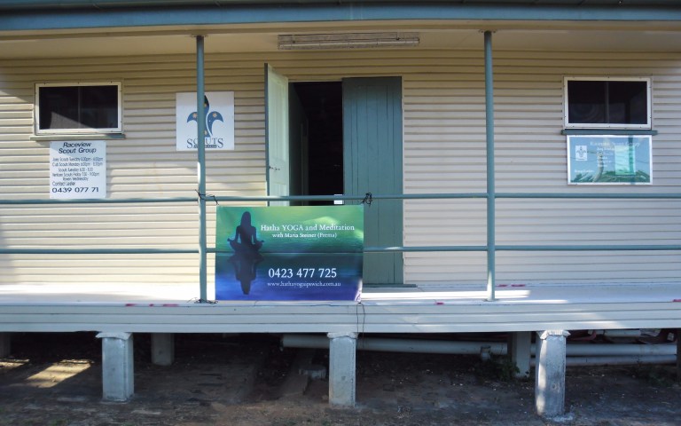 Yoga Class at the Raceview Scout Hall with Maria Steiner.